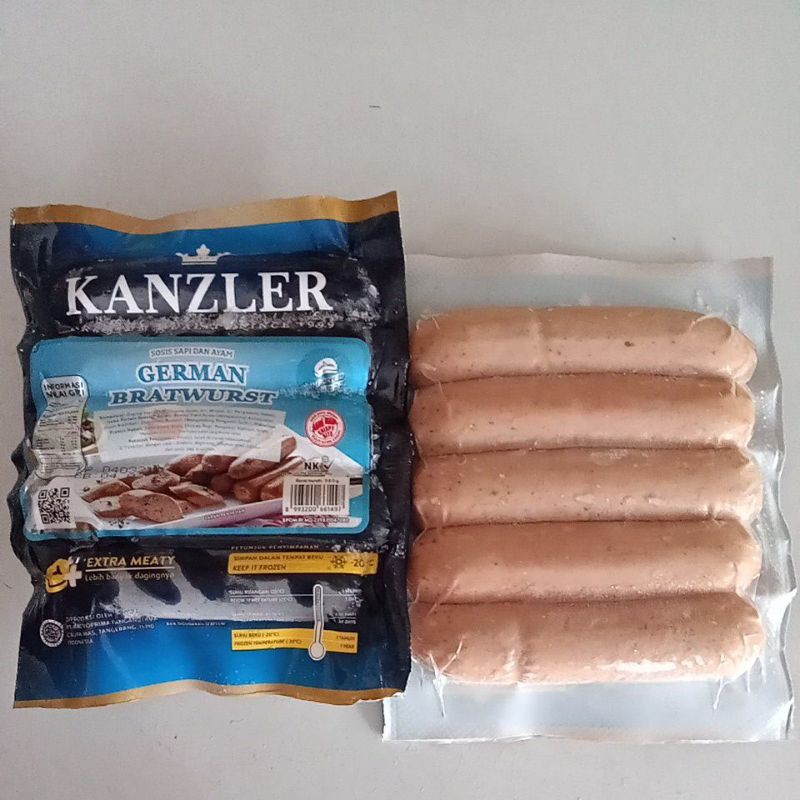 

KANZLER GERMAN BRATWUSRST SOSIS SAPI DAN AYAM 360 GRAM-TASYA KITCHEN