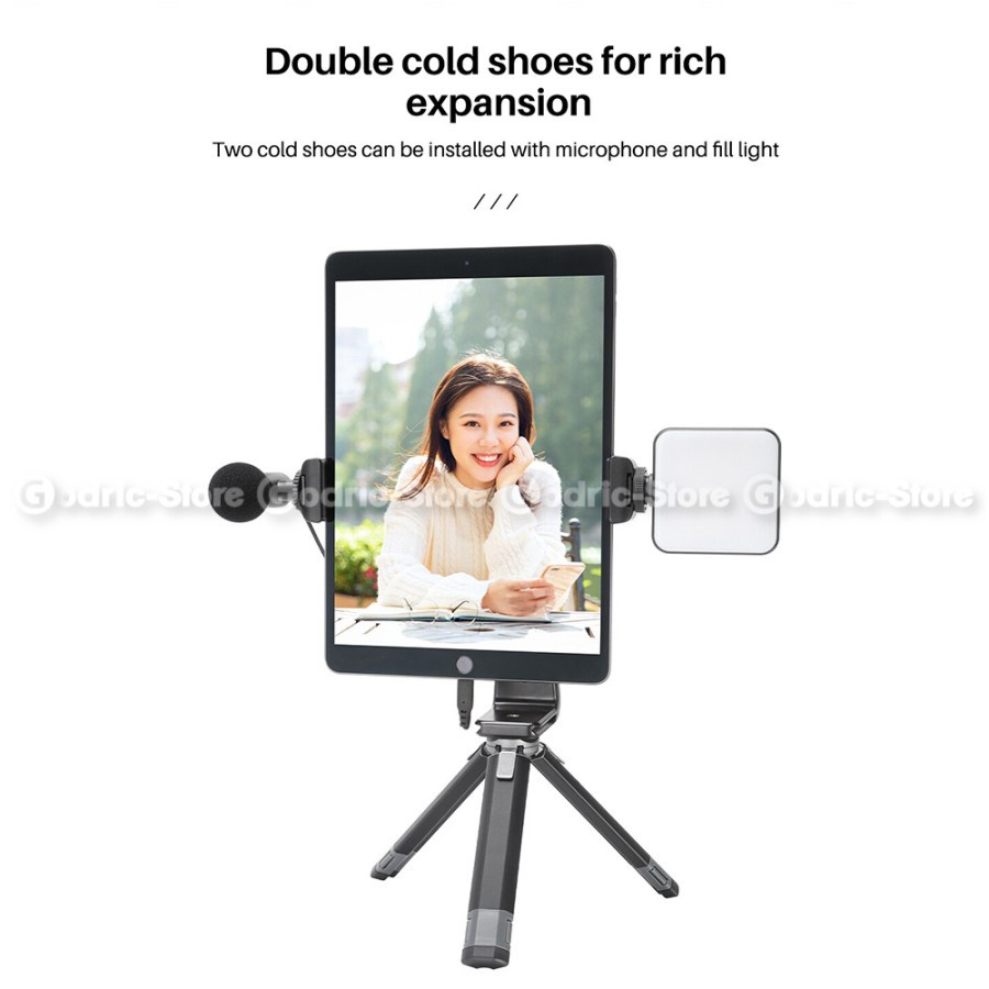 ULANZI ST-20 Clamp Tablet Ipad &amp; Holder HP Rotate 180 with 2 Cold Shoe