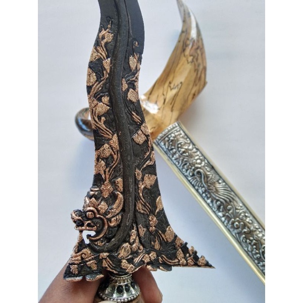 Keris Nogo Rojo Kinatah Emas Asli