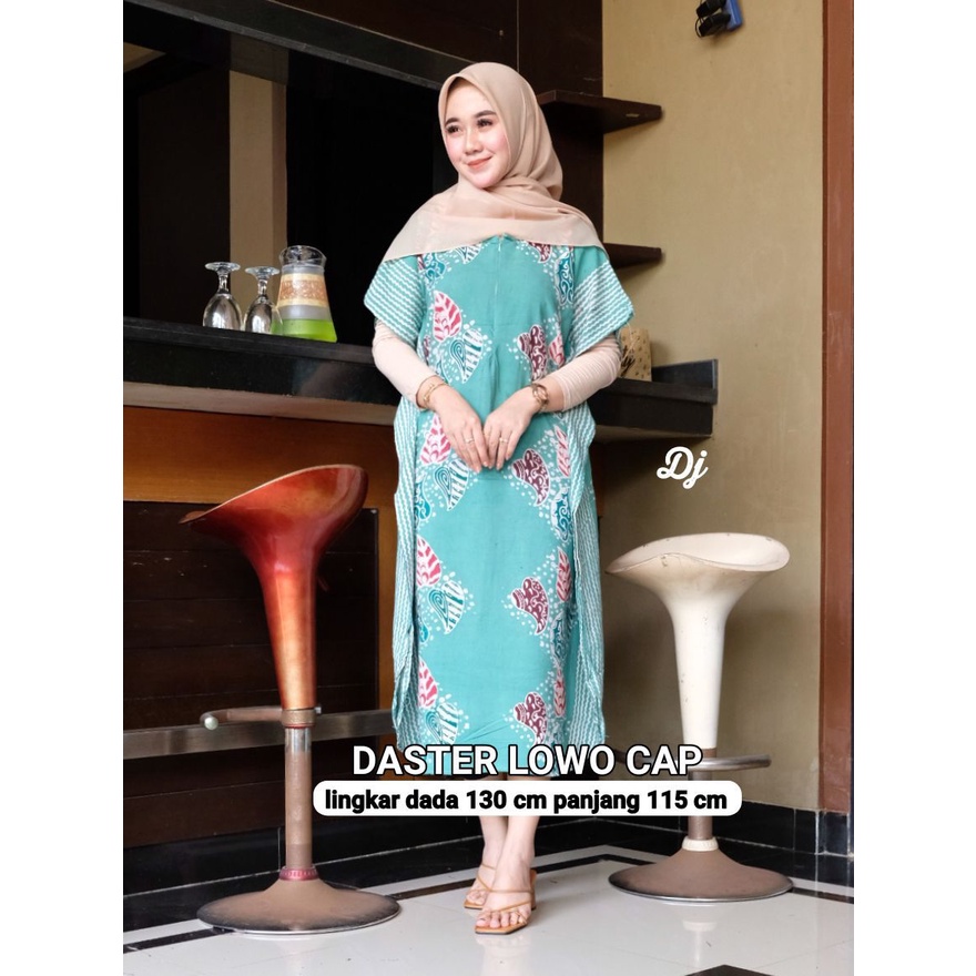Longdress Lowo Cap Daster Jumbo Dress Jumbo LD 130 Cm Resleting Depan Kain Santung Halus Tebal Busui