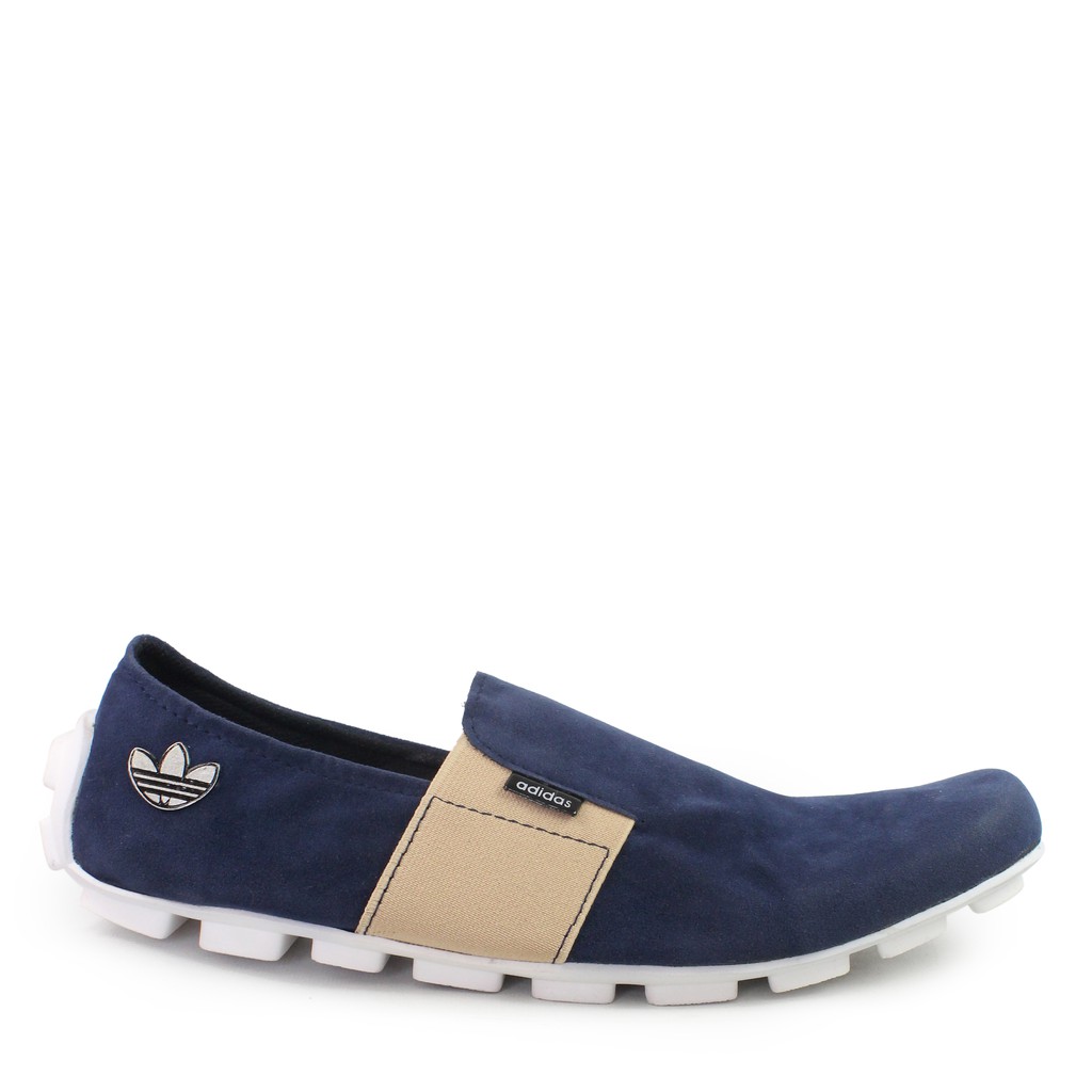 CUCI GUDANG !! Sepatu Casual Slop Pria Adidas Asensio Navy Suede Murah / Spatu Kasual Slip On Kerja