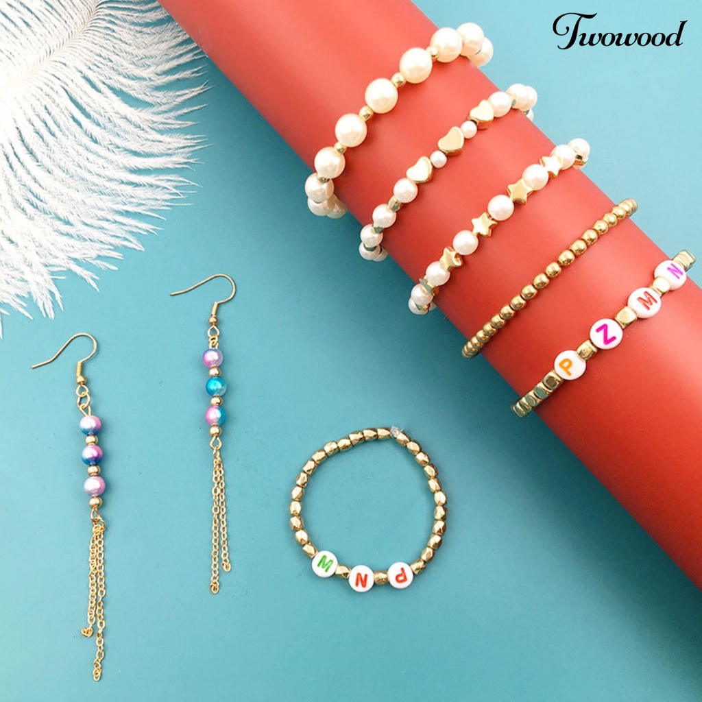 Twowood 1 Set Loose Beads Eye-catching Smooth Surface Resin Jewelry Beads Bracelet Necklace Accessories Set for Home