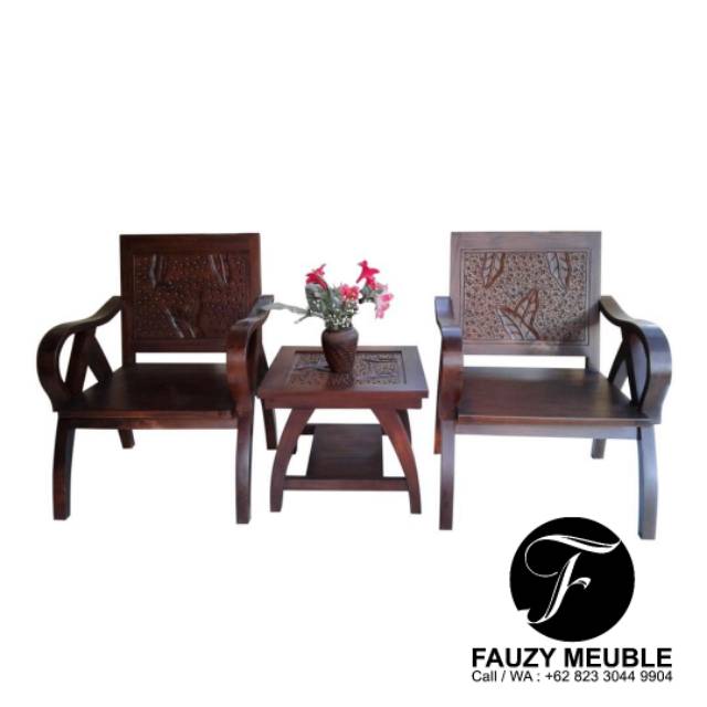 Kursi Teras Jati Jepara,Kursi Teras Ukiran Daun Jatuh Jepara