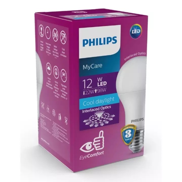 MultiPack Philips MyCare LedBulb 12W 8W/12W 4PCS 6500K Putih