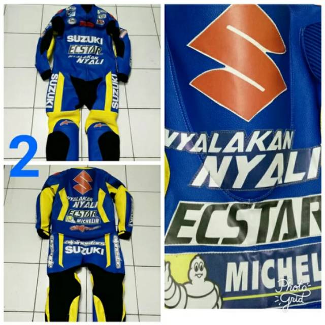 wearpack balap roadrace drag race biru suzuki