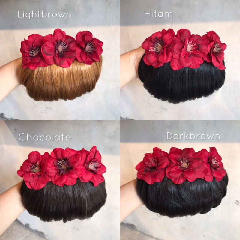 Sanggul Sirkam Bunga Sakura / Sanggul Bunga Sakura / Sirkam Bunga / Karet Ulir