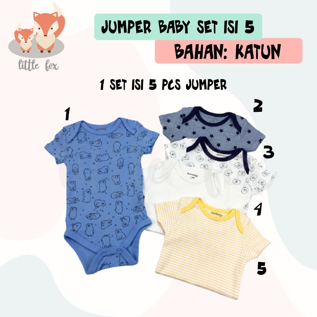 [ IMPORT]  ISI 5 SET PREMIUM JUMPER SEGITIGA BAYI / BABY ISI 5 PCS KATUN 100%