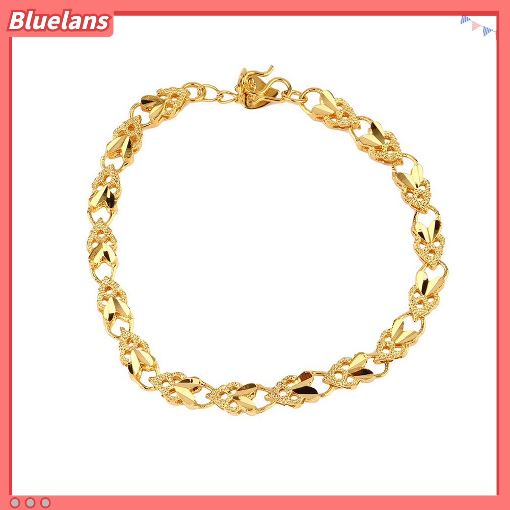 Gelang Rantai Liontin Hati Warna Emas Untuk Wanita