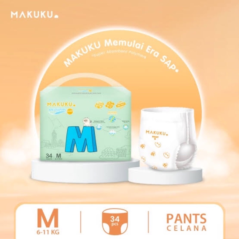 Makuku air diapers pants M34