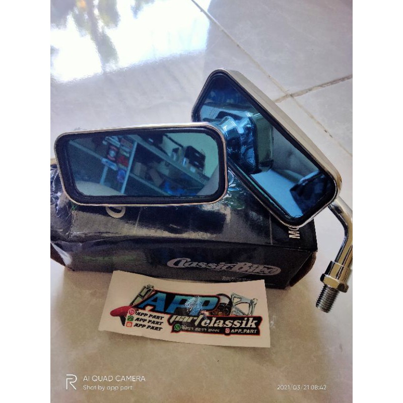 spion kotak kecil kaca biru merek mos copy daytona