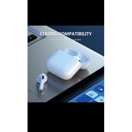 Pro 4 TWS Earphones Bluetooth Headset Bluetooth 5.0 Earphone BT -Hitam