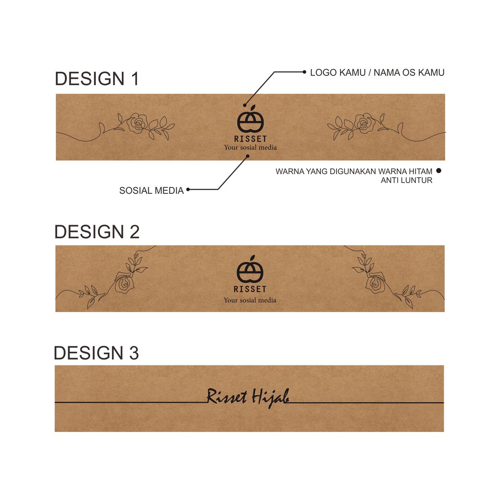 LABEL HIJAB KERTAS SAMSON  / ROLL HIJAB / ROLLER HIJAB / PENGIKAT JILBAB / PENGGULUNG HIJAB
