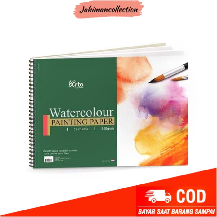 

✨ BISA COD ✨ Arto A3 Watercolour Painting Paper Wire-O 100% Cotton 12 Sheet 300 Gsm