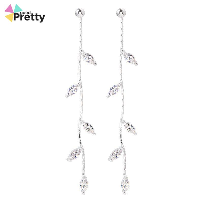 S925 Silver Willow Earrings Wanita Temperamen Anting Rumbai Panjang Sederhana - PD