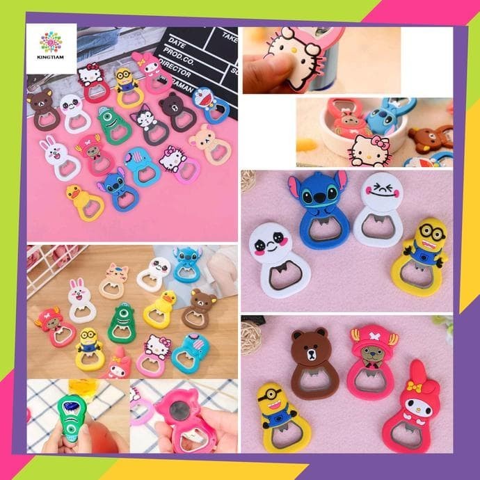 PEMBUKA TUTUP BOTOL MOTIF KARTUN / PEMBUKA BOTOL MAGNET MOTIF KARTUN LUCU - BD