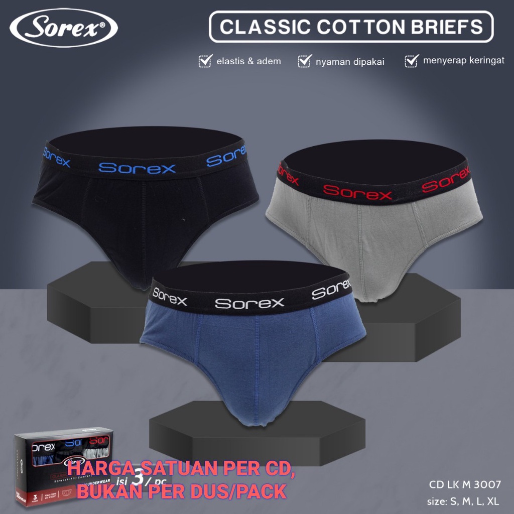 Celana Dalam Cowok Sorex / Sorex M3007 / Celana Dalam pria Sorex