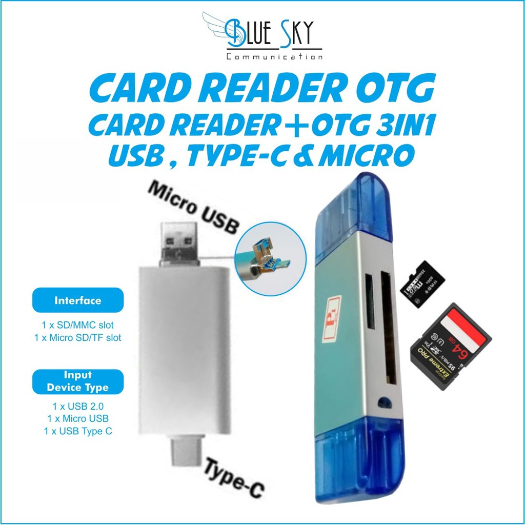 CARD READER PLUS OTG 3 IN 1 USB T-955A