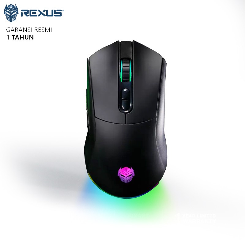 Rexus ARKA RX-107 RGB Wireless Gaming Mouse - Black Hitam