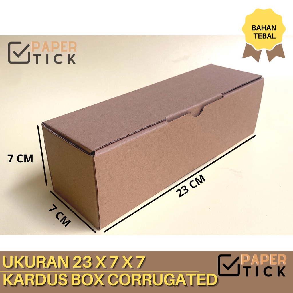 

23x7x7cm Dus Kraft Souvenir Kemasan Kotak Packaging Kardus Box DC Die Cut Model Dus Pizza Karton