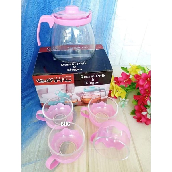TEAPOT HC SET 5IN1 TEKO KACA BERANAK