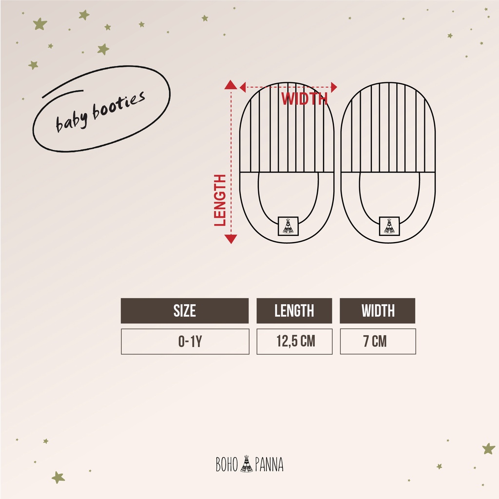 BOHOPANNA BOOTIES Sepatu Bayi Lembut 0-1y