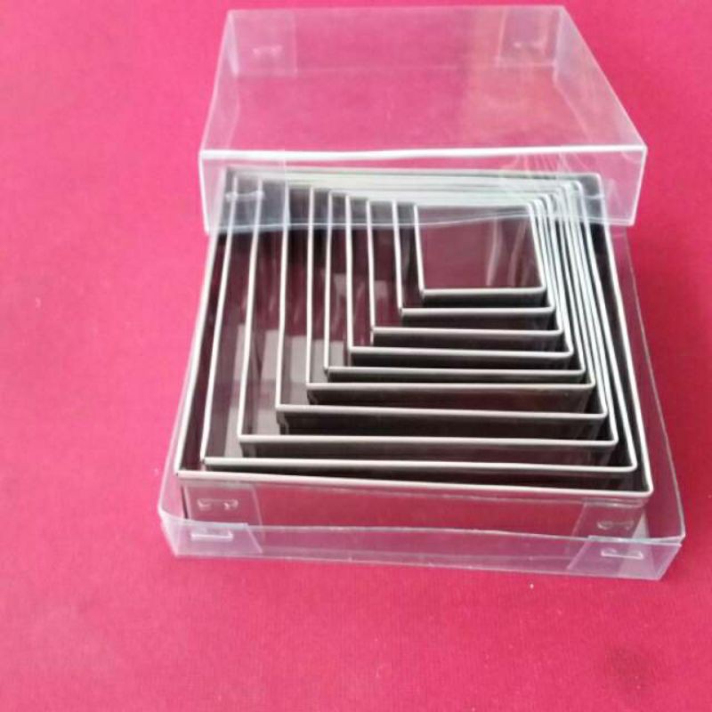 Ring Cutter / ring roti / Cookie cutter bentuk kotak 1 set