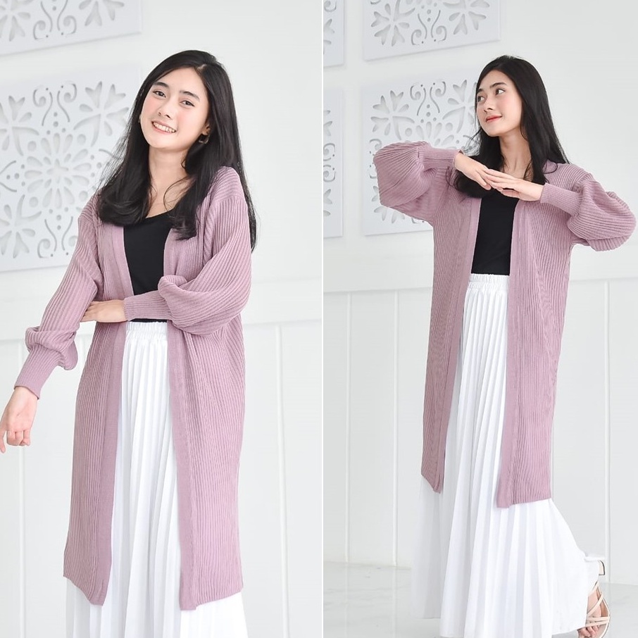 Long cardigan belle PREMIUM || Oversize cardy rajut wanita / outer knit