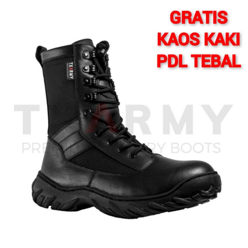 SEPATU PDL JATAH POLRI MERK TX-ARMY KULIT SAPI ASLI SEPATU PDL TNI POLRI SECURITY SATPAM DINAS LAPANG