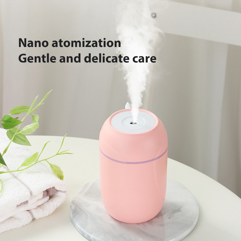 Air Humidifier Aroma Difusier Aromaterapi Mini Cool Diffuser Aromatherapy Purifier Pelembab Alat Pengharum Ruangan Kipas   Dengan Humidifier 220ml Aktual Lampu LED Essential Oil