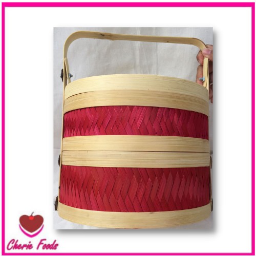 

Rantang Bulat 2 tingkat 25CM/Hampers Bambu Natal