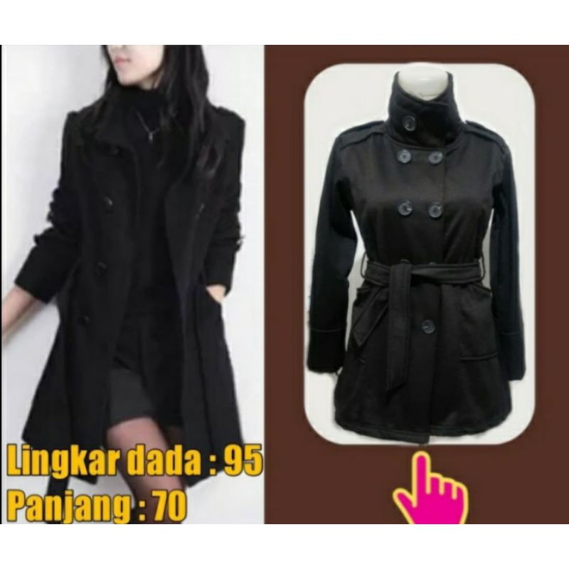 Blazer Wanita Coat Korea Jaket Kinara Hitam