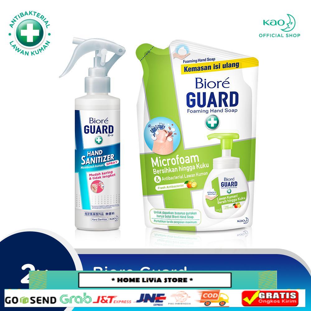 Biore Guard Hand Sanitizer Spray 200 mL + Biore Guard Foaming Hand Soap Fresh 250 mL