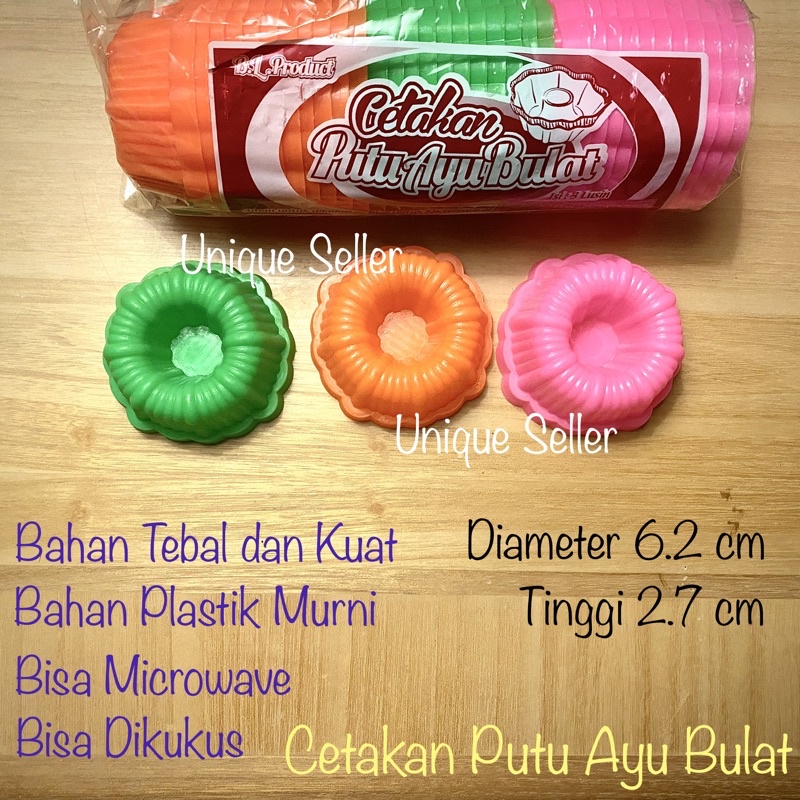 Cetakan Kue Putu Ayu Bulat Plastik isi 12 / Cetakan Putu Ayu Bulat / Cetakan Puding / Cetakan Pudding Agar2 Jelly / Cetakan Putu Ayu Kembang BL Product isi 12