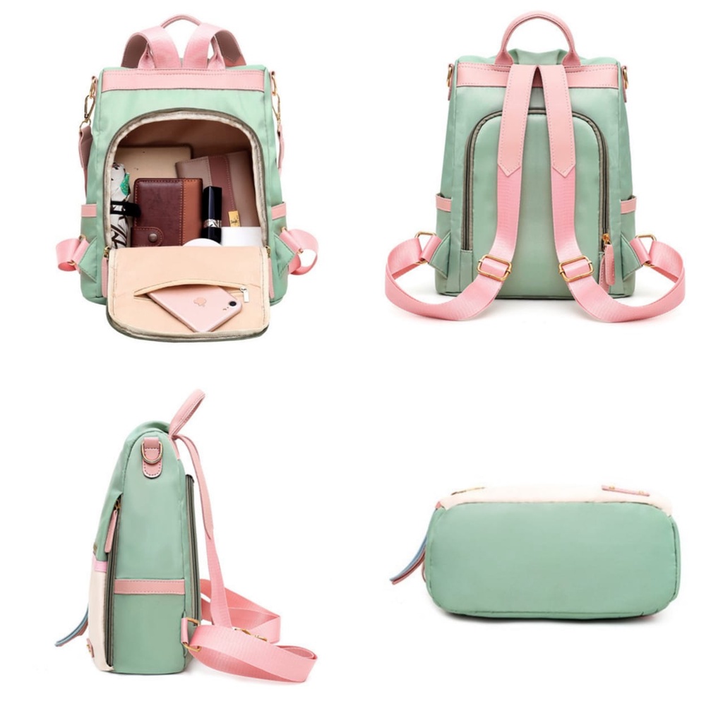 TAS RANSEL IMPORT WANITA KOREA ANTI AIR HIJAU BACKPACK TA430G3 DIDEA GENDONG SEKOLAH KERJA ORI BESAR KULIAH BATAM MURAH PREMIUM