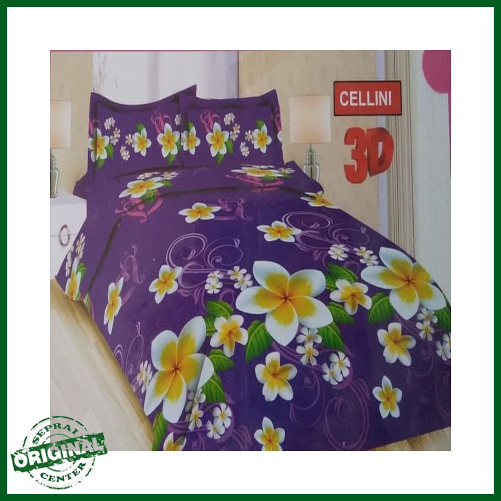 SEPRAI / SPREI BONITA CELLINI No.1 KING 180 SEPRAI BUNGA KAMBOJA KUNING PUTIH