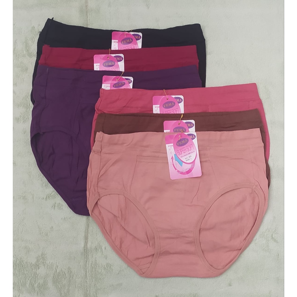 CD CEWEK SAKU FEMA 383 SUPERSOFT CUTTING MAXI SIZE L XL XXL ADA KANTONGNYA PAKAIAN DALAM WANITA MURA