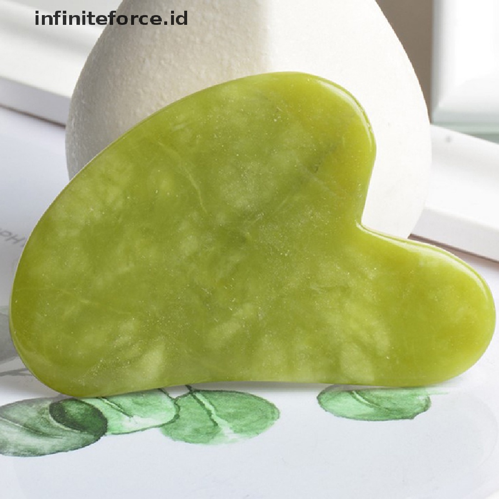 Infiniteforce.id 1PC Alat Pijat Gua Sha Giok Alami Untuk Perawatan Wajah / Tubuh