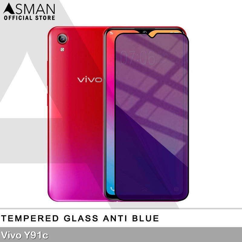 Tempered Glass Blue Light Full Lem VIVO Y91c Anti Radiasi Screen Protector