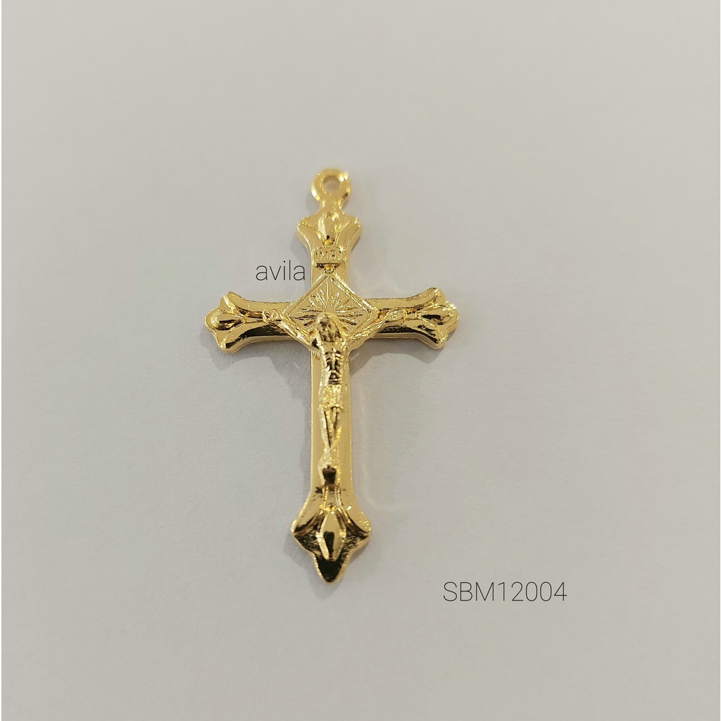 Salib Bandul Warna Emas 3cm