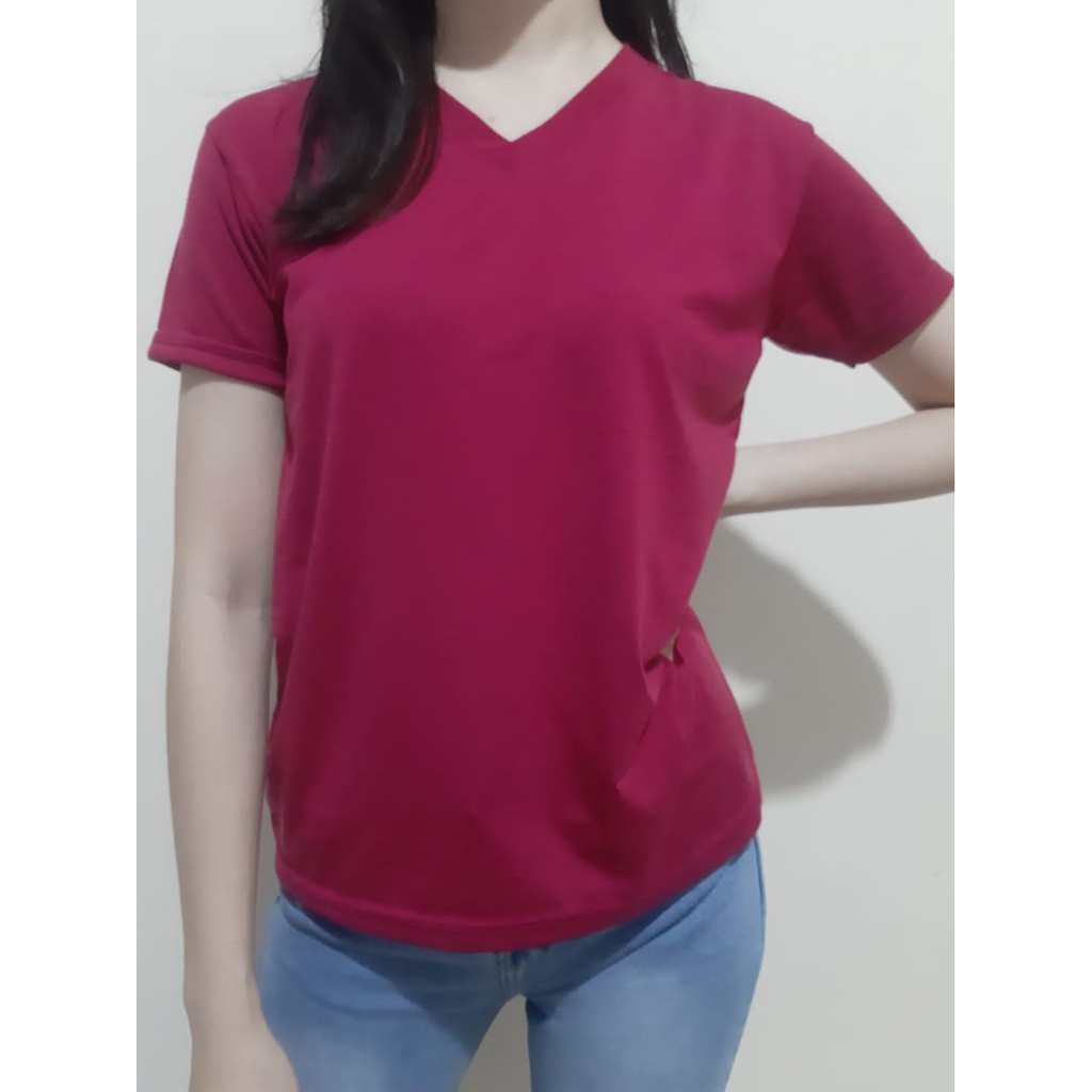 kaos v-neck cewek