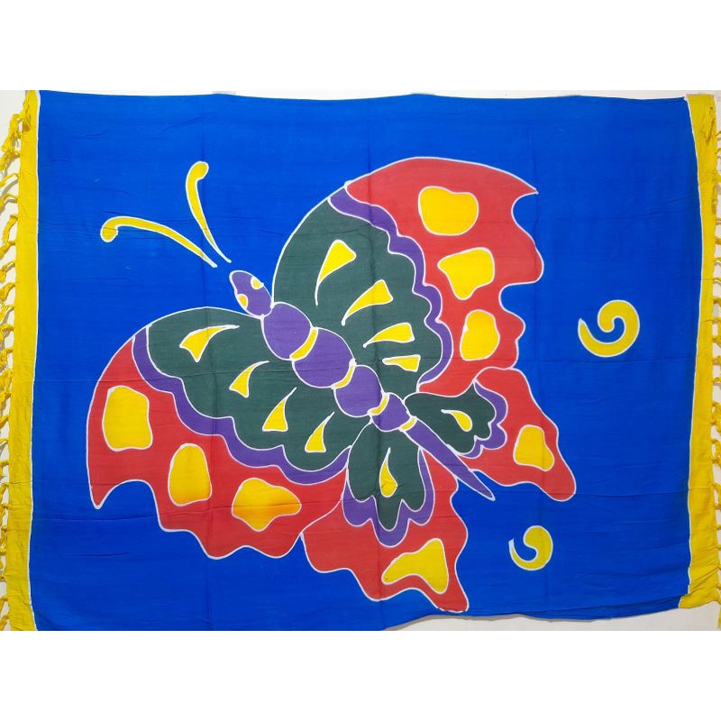 Sarung pantai lukis khas bali | Sarung pantai handmade | Kain pantai lukis | Sarung pantai murah-Kupu isi rombe 2
