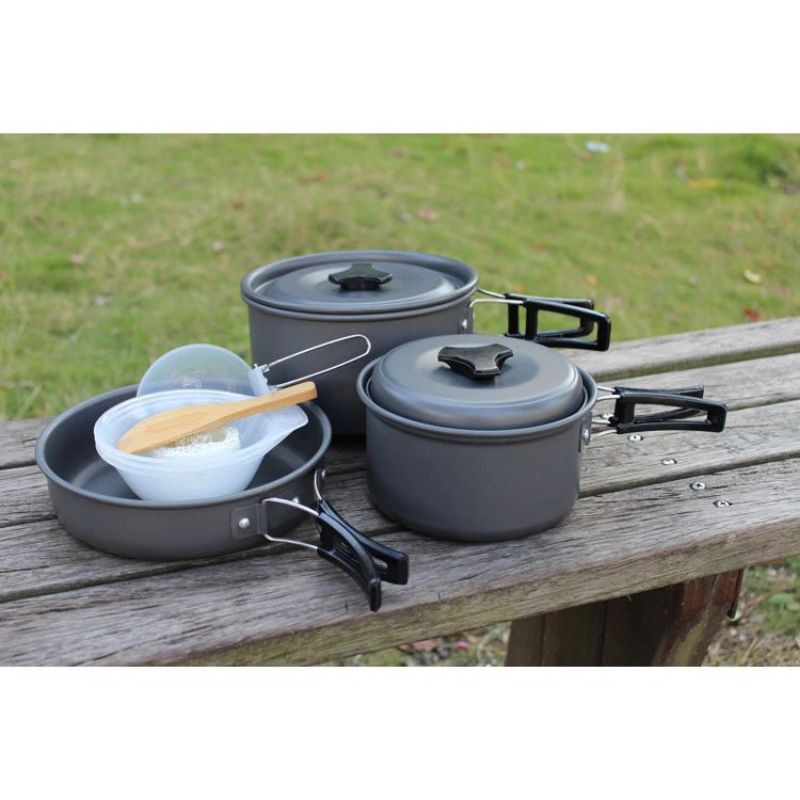 Cooking set DS300 Nesting 3-4 Person Peket wajan portable isi 3 Camping outdoor