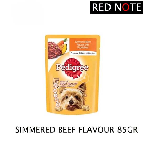 Pedigree Pouch Simmered Beef Veg 80gr