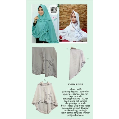 PROMO HABISIN STOK KHIMAR KIKIS WARNA PUTIH