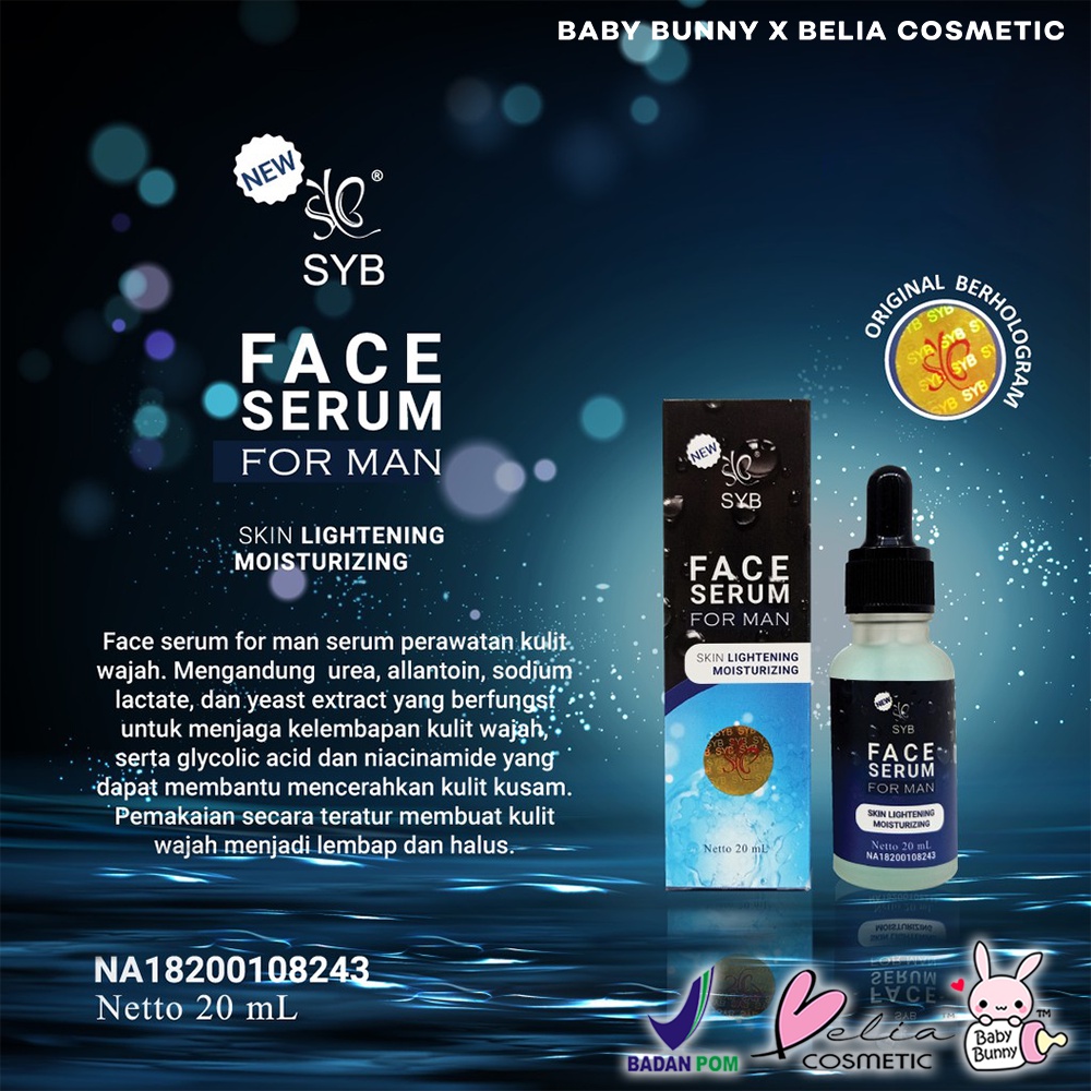 ❤ BELIA ❤ SYB Face Serum For Man | Skin Lightening Moisturizing | Acne | Niacinamide | Serum | BPOM