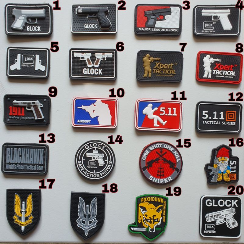 PATCH RUBBER LOGO SNIPER/SNJTA/GLOCK/TACTICAL/RUBBER PATCH SNIPER/TEMPELAN EMBLEM KARET VELCRO