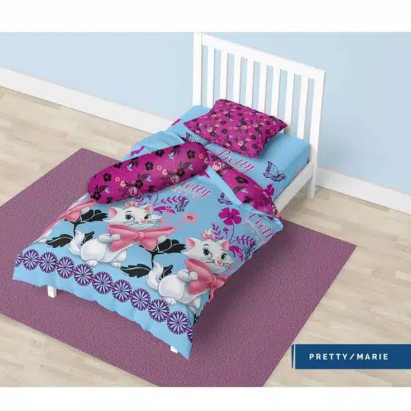 Sprei Seprai Single 120x200cm motif kucing Pretty Marie California Anak Remaja Bagus Berkualitas