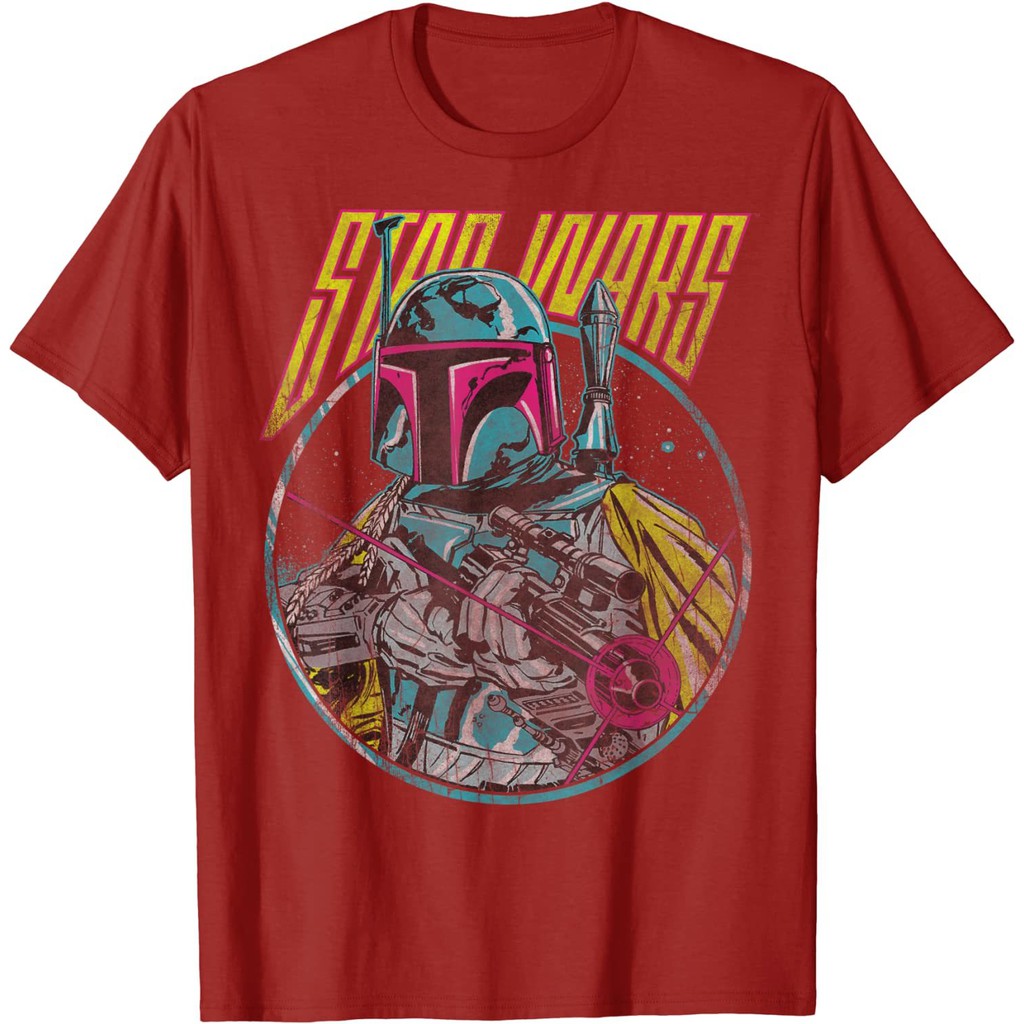 Kaos Anak Star Wars Boba Fett Neon Blaster Vintage Graphic Pakaian Fashion Baju Atasan Anak Laki Per