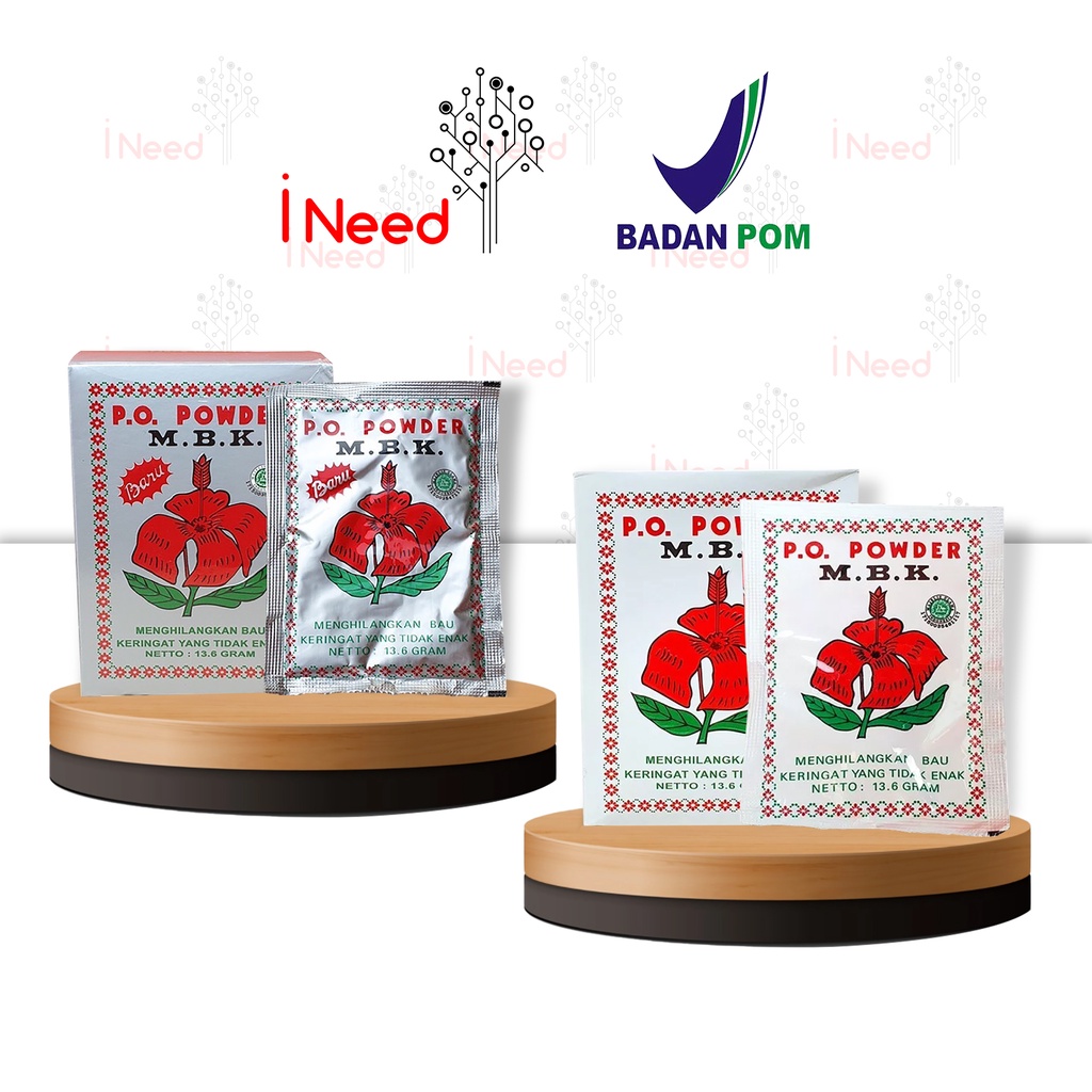 (INEED) BEDAK POWDER MBK Putih | MBK Silver - 13.6 g | BEDAK MBK Penghilang Bau Badan