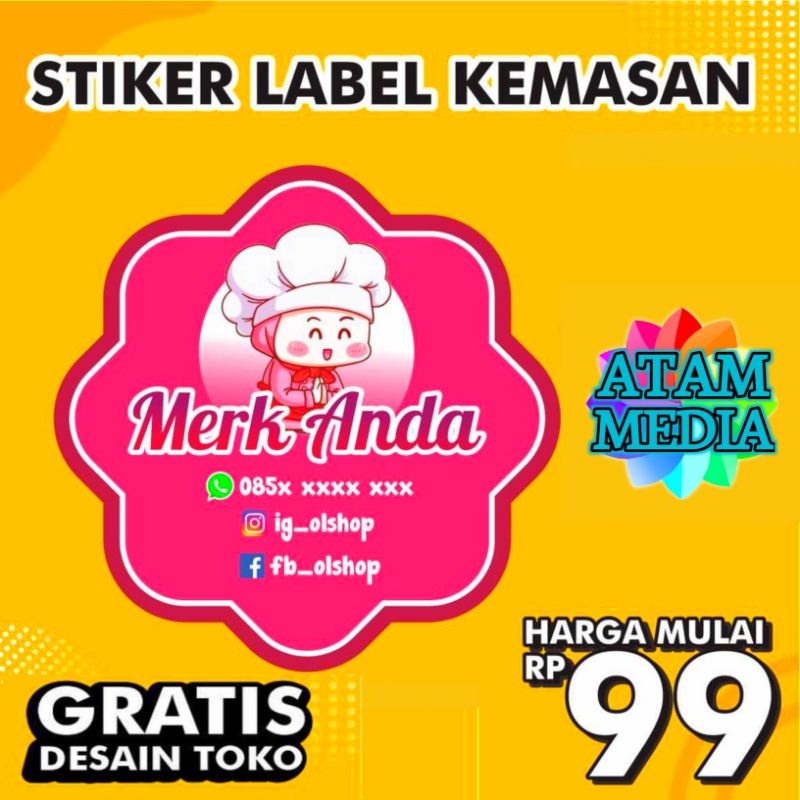 

Stiker Label Custom Kemasan Untuk Makanan Dan Minuman Produk Toko Kue Snack Terbaru 2022